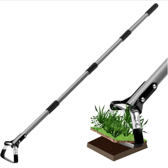 with Adjustable 36-66 Inch Scuffle Loop Hoe Gardening Weeder Cultivator Durable Handle Weeding Rake with Cushioned Grip