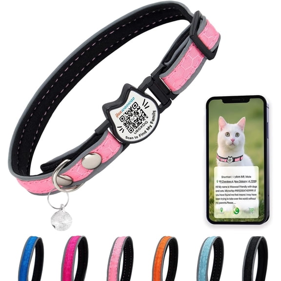with Bells Reflective Collars Breakaway with Oxford Cloth Soft Padding Adjustable Kitten with QR Code()