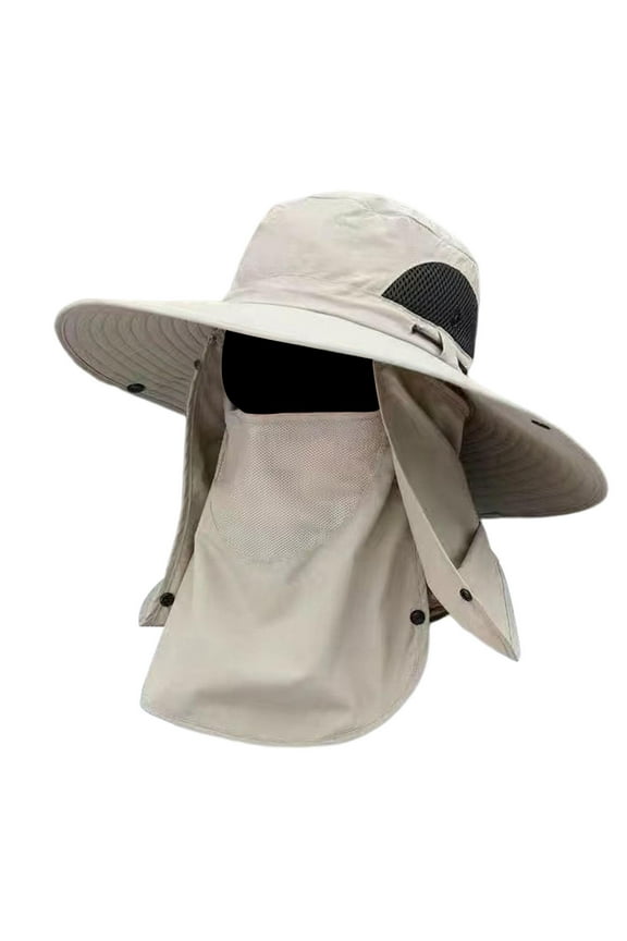 with Detachable Face Neck Flap Cover Visor Wide Brim Lightweight Bucket Hat Fishing Hat for Women Men, Gardening, Beach,