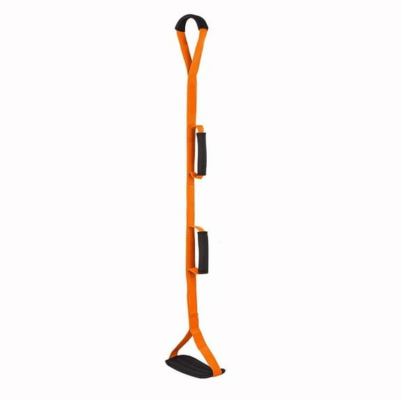 with EVA Handgrips &Foot Loop Long Leg Lifter Strap Mobility Aids Tool-Orange