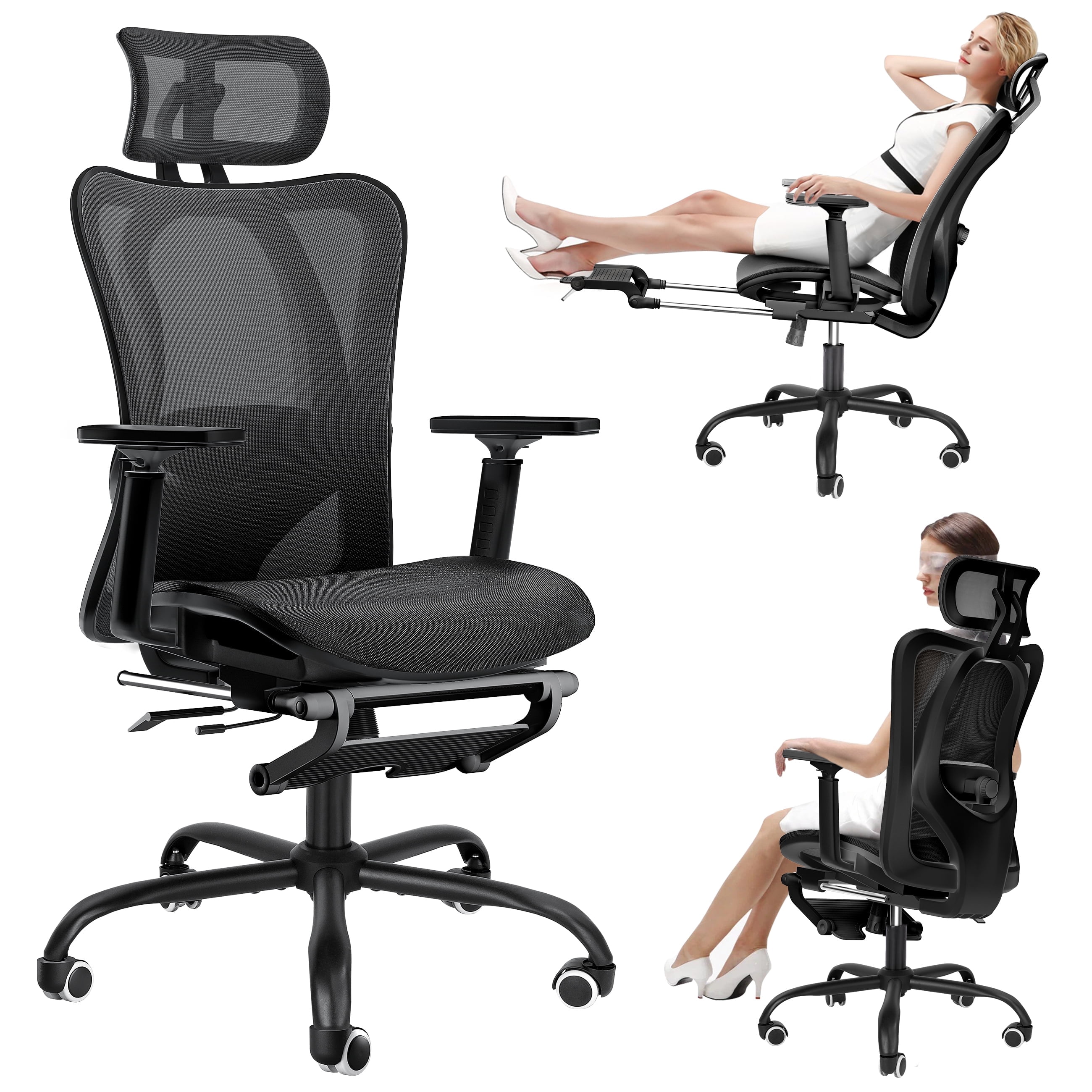 EVMORE Ergonomic Office Chair, Breathable Mesh Back, Adjustable