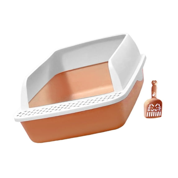 with / High Sided Heightening Easy to Clean Prevent Leakage Splashing/ Removable Cat Toilet Kitty Litter Tray/ Pink