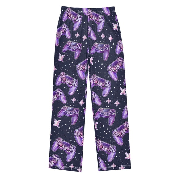 with Purple Gaming Joystick Christmas Pajama Pants Soft and Lightweight Elastic Waistband Christmas Pajama Pants