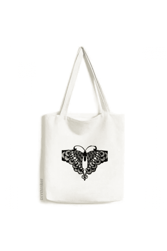 with Ruffle Wing Outline Tote Canvas Bag Shopping Satchel Casual Handbag