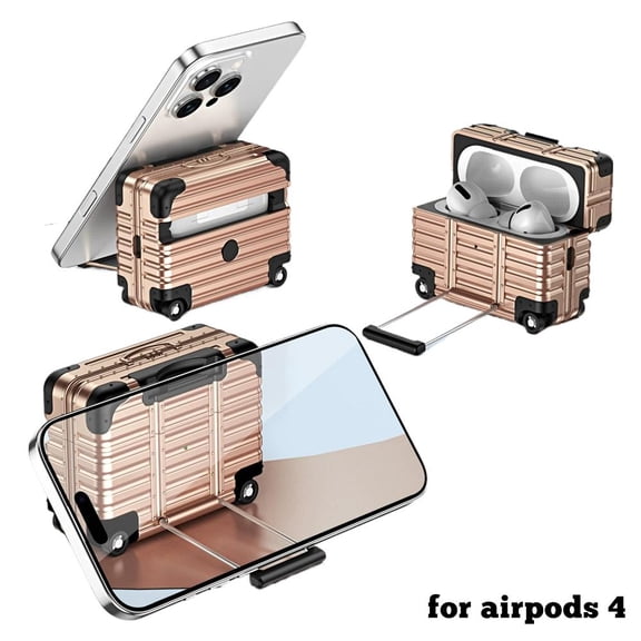 with Safety Lock for AirPods 4 Case 2025 - Hard PC Protective Cover with Keychain for AirPods Pro 2nd/1st Generation and Pro, Includes Cleaner Kit