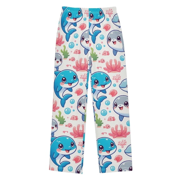 with Sea Animal - Shark and Dolphin Christmas Pajama Pants Soft and Lightweight Elastic Waistband Christmas Pajama Pants