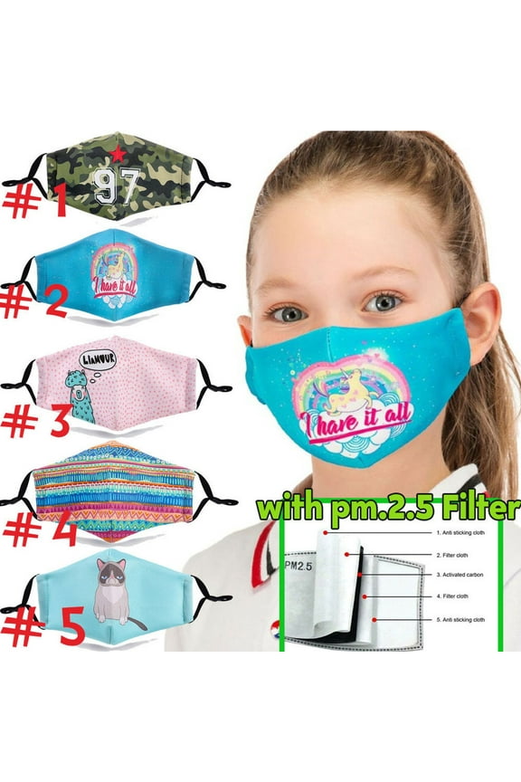 with pm 2.5 Filter Pocket Washable Face Cover Filter 1 pack 10 Pcs