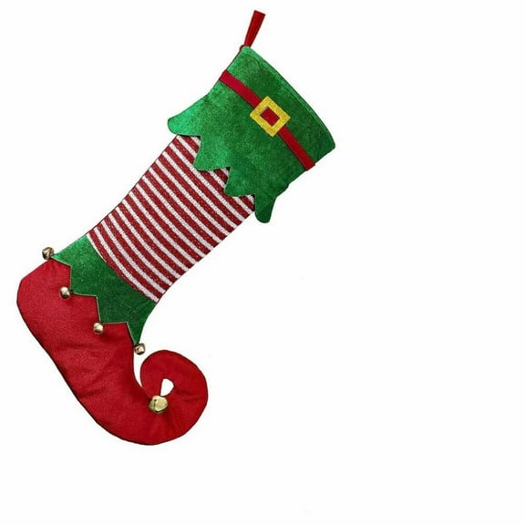 witspace 2 Pcs Christmas Stockings, Large Cable Knitted Stripe Red Green Stocking Xmas Hanging Stocking Decorations for Holiday Christmas Party Family Decor (22 x 7 inch)