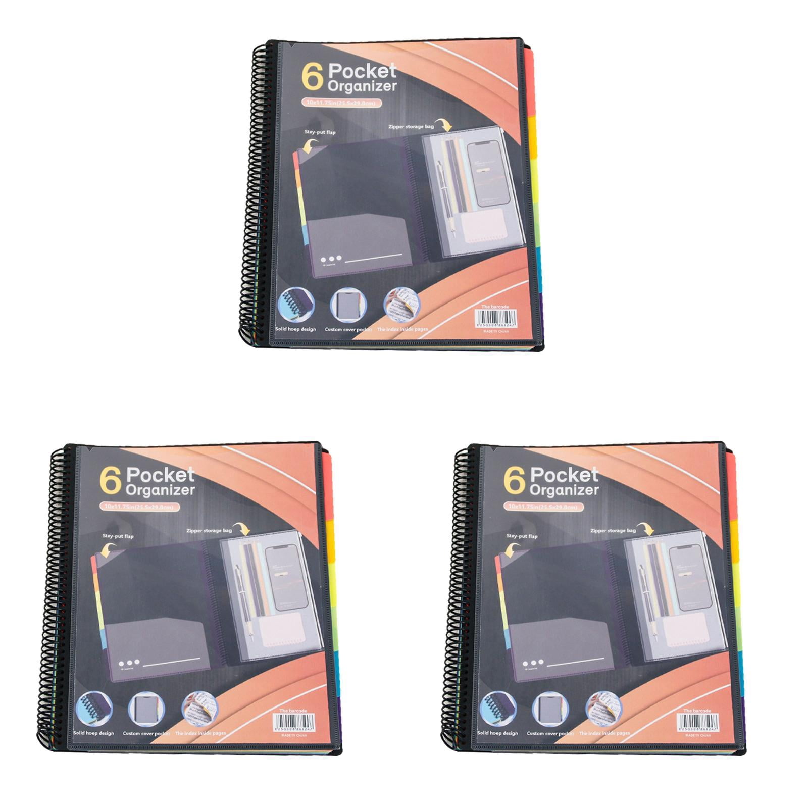 Task Binder witspace 6/12 Pocket Poly Project Organizer, Round Tab Binder Organizer ...