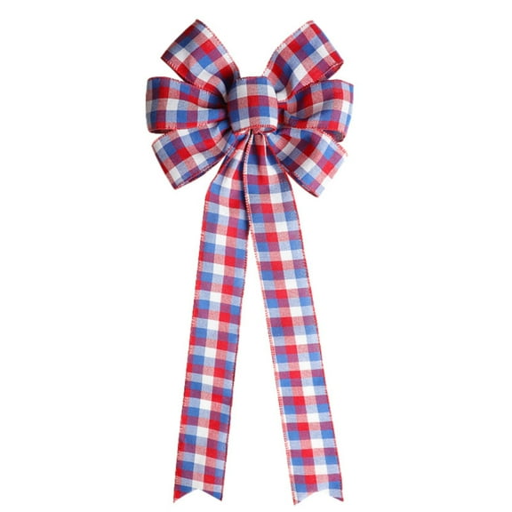 witspace 6" Glittering Stars Stripes Patriotic Wreath Bows by Holiday Bows, Patriotic Bows for 4th of July Decorations - Red, White and Blue Flag Wreath Bows for Decorating Wreaths & Crafts