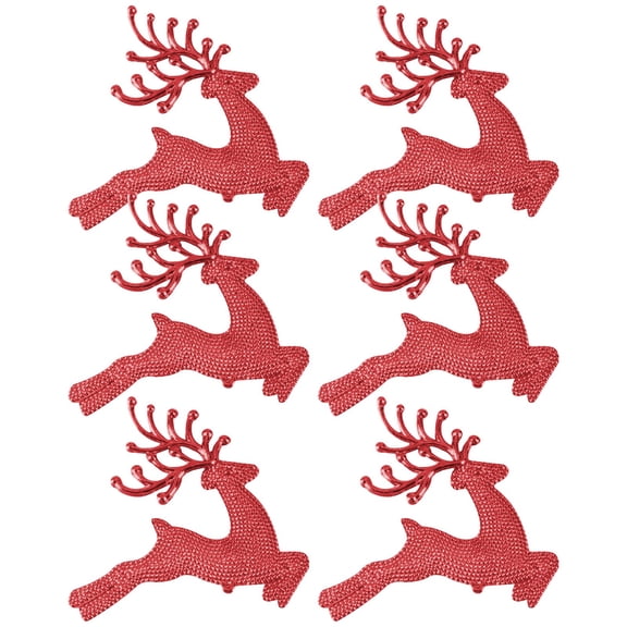 witspace 6 PCS Jumping Deer Pendant Christmas Elk Pendant Xmas Tree Ornaments 2.36 Inches Plastic Cute Christmas Decorations Tree Pendant for Christmas Tree Home Decor Party
