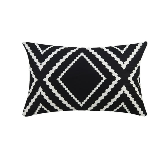 witspace Black Boho Geometric Arrows Outdoor Lumbar Pillow Covers 12x20 Inch Waterproof, Summer Outdoor Decorative Pillows, Porch Decoration Pillows for Patio Furniture and Apartment