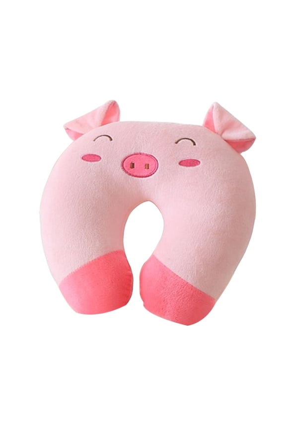 Cartoon Animals U Shaped Travel Pillow Soft Neck Pillow for Travelling Cute Cats Panda Pig Flight Headrest Pillow for Toddlers Kids & Adults Neck Support Pillow Cushi