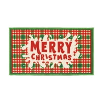 witspace Christmas Door Mats 16"x24", Non-Slip Dirt Trapper Door Mat Santa Claus Welcome Christmas Mat Washable and Low Profile Winter Doormat Snowflake Door Mat Rugs for Front Back Door