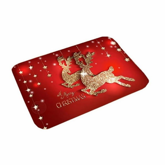 witspace Christmas Red Kitchen Rug Winter Holiday Ball Kitchen Mat Tree Snowflake Floor Mats Washable Non Slip Rug for Indoor Bedroom Living Room Bathroom Home Decor