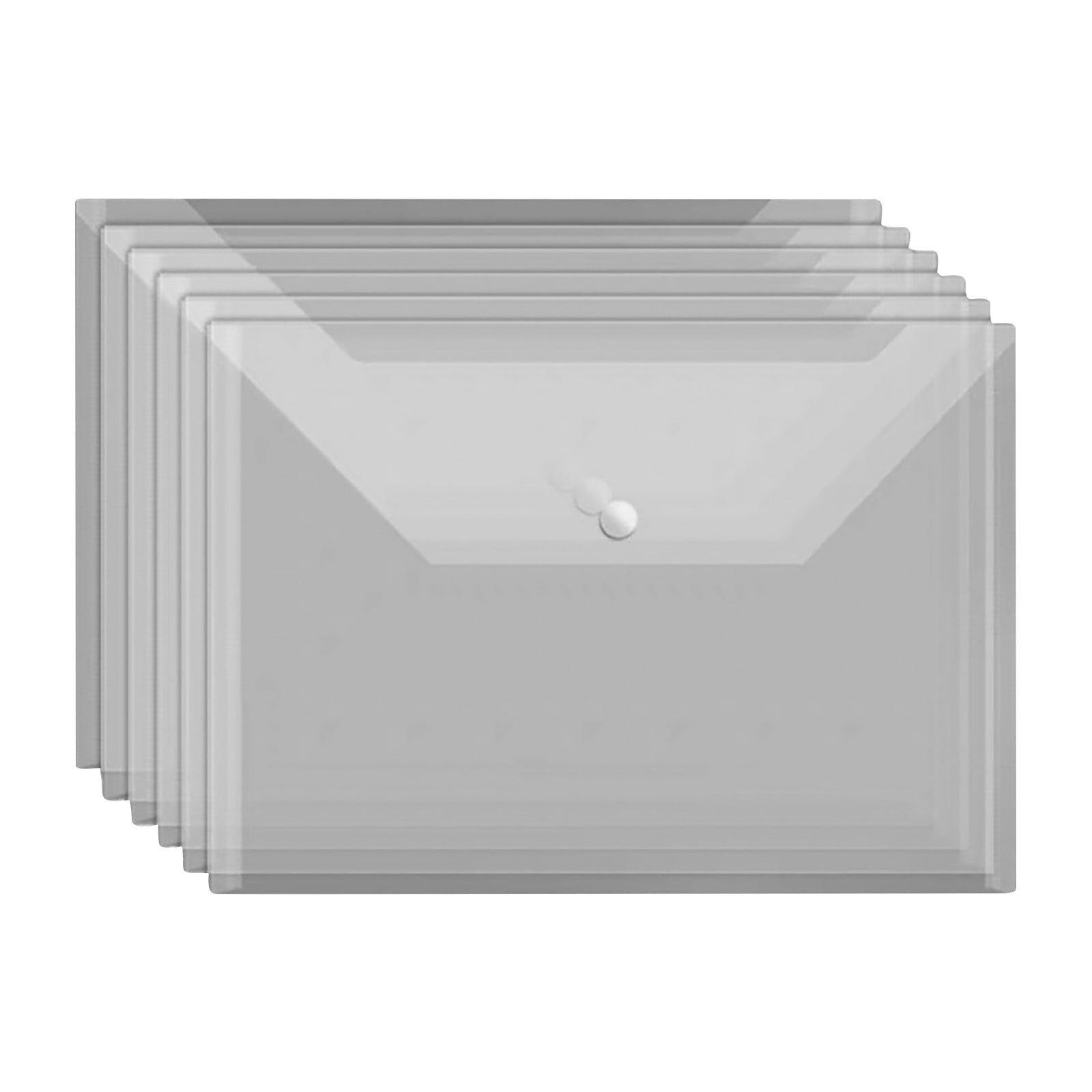Clear Poly A4 File Envelope - Thick PP Waterproof Document Holder With Snap Button