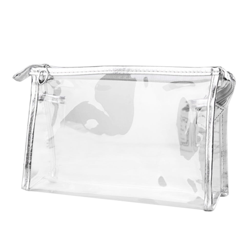 witspace Clear Waterproof Cosmetic Bag with Zipper, PVC Transparent
