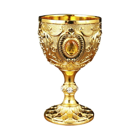witspace Handmade Goblet Chalice, Vintage Engraving Wine Liqueur Cup, Food Safe Sturdy Drinking Vessel Shot Glasses for Buddha Weddings Home Decor Blessings