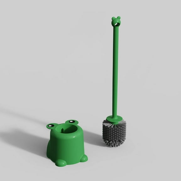 witspace Toilet Bowl Brush and Holder Set, Frog Toilet Brush and Holder Cute Toilet Cleaning Brush Bathroom Bowl Brush Kit Deep Cleaning Toilet Scrubber Brush