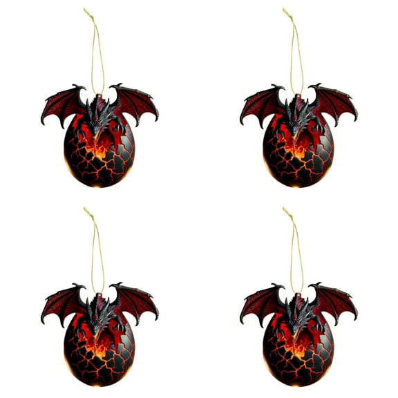 witspace Dragon Christmas Tree Hanging Ornament Dragon Gothic Holiday Christmas Ornament Acrylic Holiday Festive Decoration with Hanging Ropes for Xmas Tree Decor Gift Souvenir, 8 Styles, 3.15 Inch