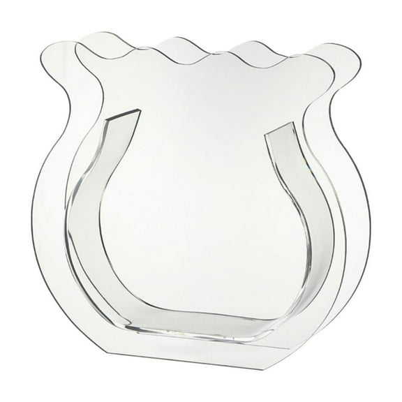 witspace Ellipse Vase, Oval Wide Mouth Vase, Clear Acrylic Geometric Arch Vase, Floral Centerpiece Modern Vase for Home, Office, Bedroom, Living Room, Dining Table