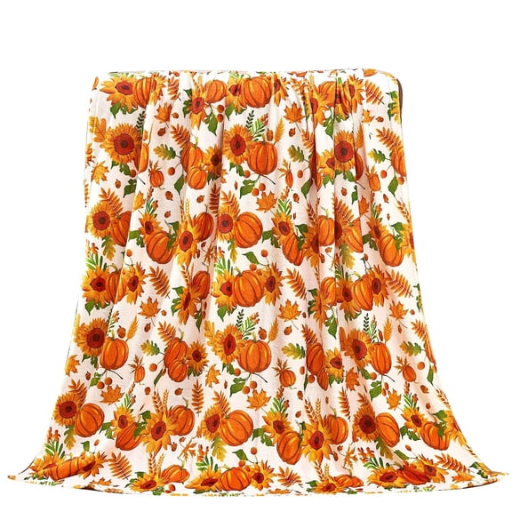 witspace Fall Pumpkin Blanket Halloween Pumpkin Autumn Plush Fall Decor Fuzzy Picnic Throw Blanket for Couch Sofa Chairs Cute Holiday Orange Blankets and Throws for Home (27.5" x 39.37")