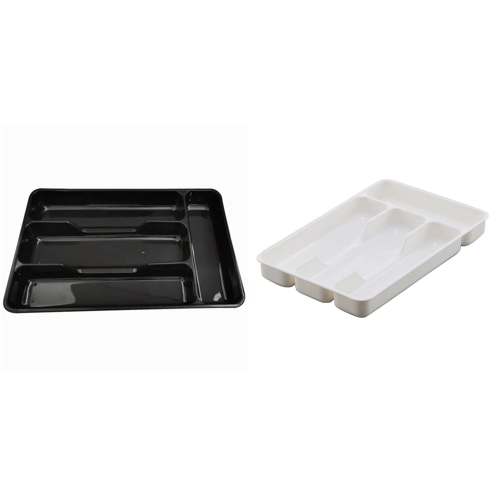 witspace Flatware Storage Plastic Silverware Tray Kitchen Tool Drawer Organizer Tray Spoon Fork Cutlery Separation Finishing Storage Box Container Tableware Organizer for Drawer