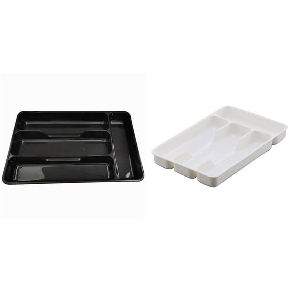 witspace Flatware Storage Plastic Silverware Tray Kitchen Tool Drawer Organizer Tray Spoon Fork Cutlery Separation Finishing Storage Box Container Tableware Organizer for Drawer