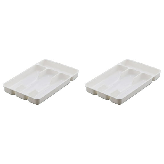 witspace Flatware Storage Plastic Silverware Tray Kitchen Tool Drawer Organizer Tray Spoon Fork Cutlery Separation Finishing Storage Box Container Tableware Organizer for Drawer