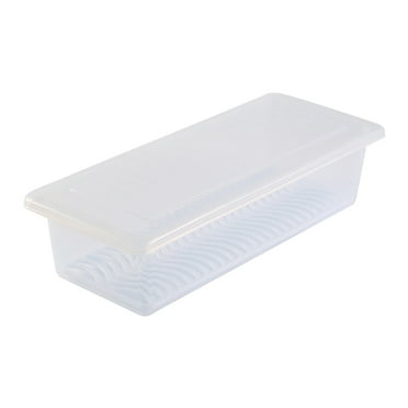witspace Fridge Storage Boxes, Transparent Refrigerator Fresh-Keeping Box, Fridge Organizer with Removable Drain Plate Tray Keeps Fruits, Vegetables, Meat, Fish Fresh Longer 1500 ML