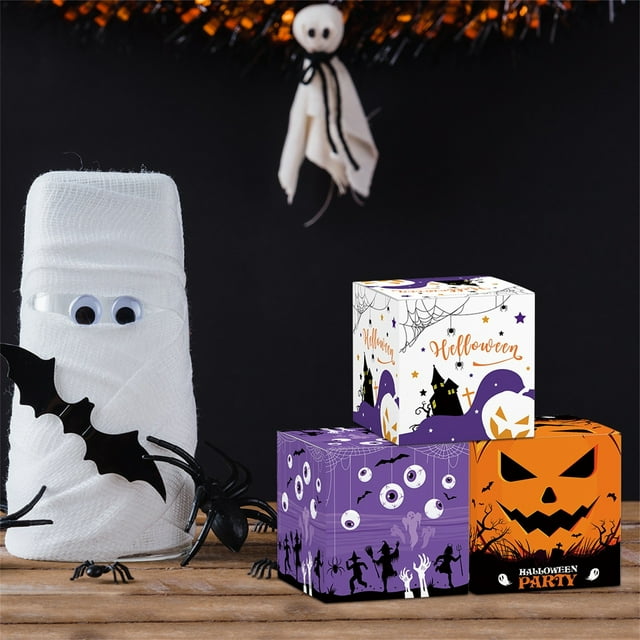 witspace Halloween Decoration Props Candy Snack Packing Large Halloween Party Decorative Box Cardboard Halloween Party Props Boxes Halloween Party Decorations Centerpiece Birthday Decor