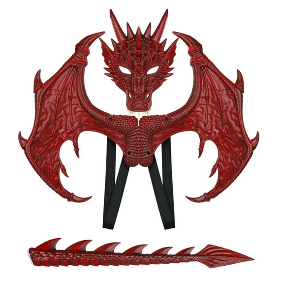 witspace Halloween Decorations, Halloween Dragon Set Dragon Halloween Wing Tail Set Kids Halloween Show Set with Wing and Tail for Halloween Party Indoor Outdoor Decoration Supplies, Party Gifts
