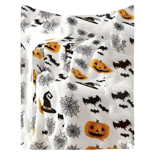 witspace Halloween Throw Blanket - Printed Pumpkin Blanket for Halloween Decorations, Cute Spooky Blanket for Couch, Sofa, Bed, Soft Halloween Blanket for Women, Men, Kids
