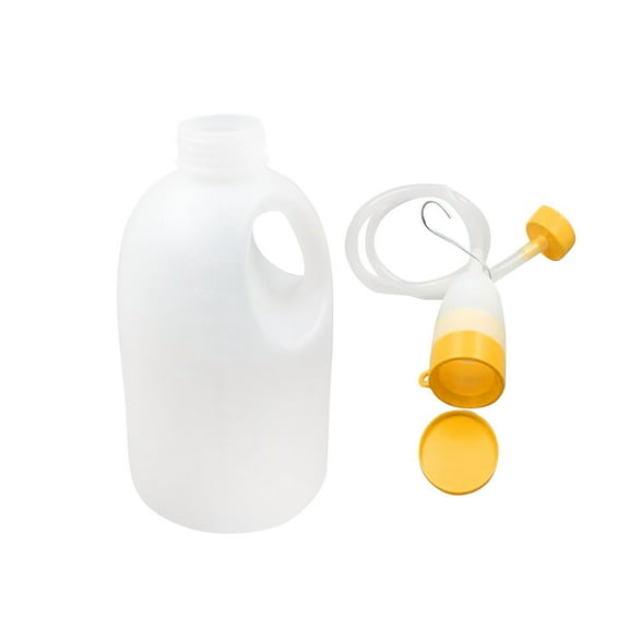 witspace Men's Potty with Lid and Funnel, Portable Pee Bottle for Men, 1700ml Large Capacity Male Reusable Urinals, Emergency Urine Collection for Hospital Home Camping Car Travel