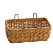 witspace Onion Garlic Storage Basket Wicker Decor Wall Hanging Planters Woven Storage Baskets Hanging Onion Basket Rattan Utensil Holder Vegetable Basket Vegetable Basket for Kitchen