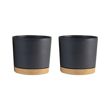witspace Plant Pots Set of 2 Pack 10 inch,Planters for Indoor Plants with Drainage Holes and Removable Base, Modern Decorative for Indoor Outdoor Garden Planters
