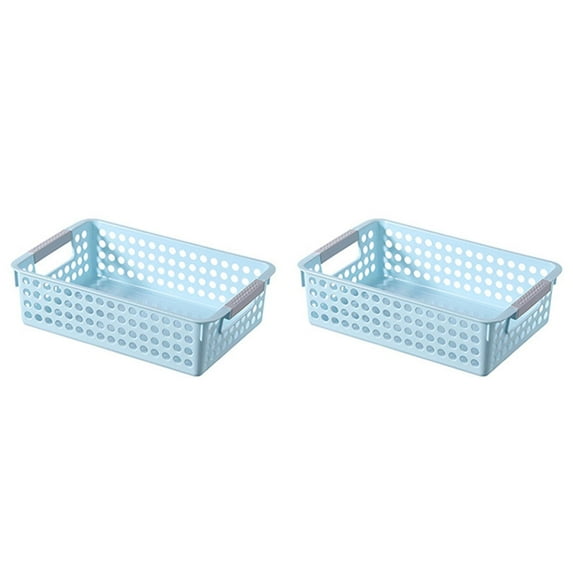 witspace Plastic Storage Baskets, 2PCS Small Pantry Baskets for Organizing, Woven Basket Organizer Basket Bins for Shelves, Organizer and Storage for Bathroom, Bedrooms, Kitchens