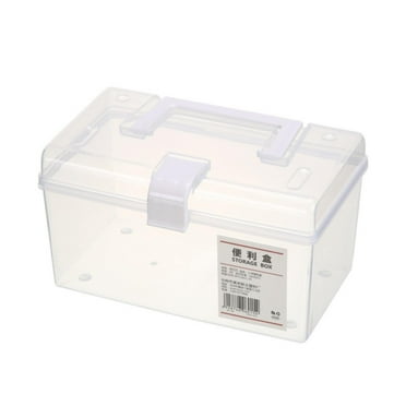 witspace Portable Clear Plastic Storage Container Box, Storage Bins with Latching Lids, Clear Storage Box with handle Stackable Storage Containers for Organizing Crafts, Tools (7.67*4.33*4.52 Inches)