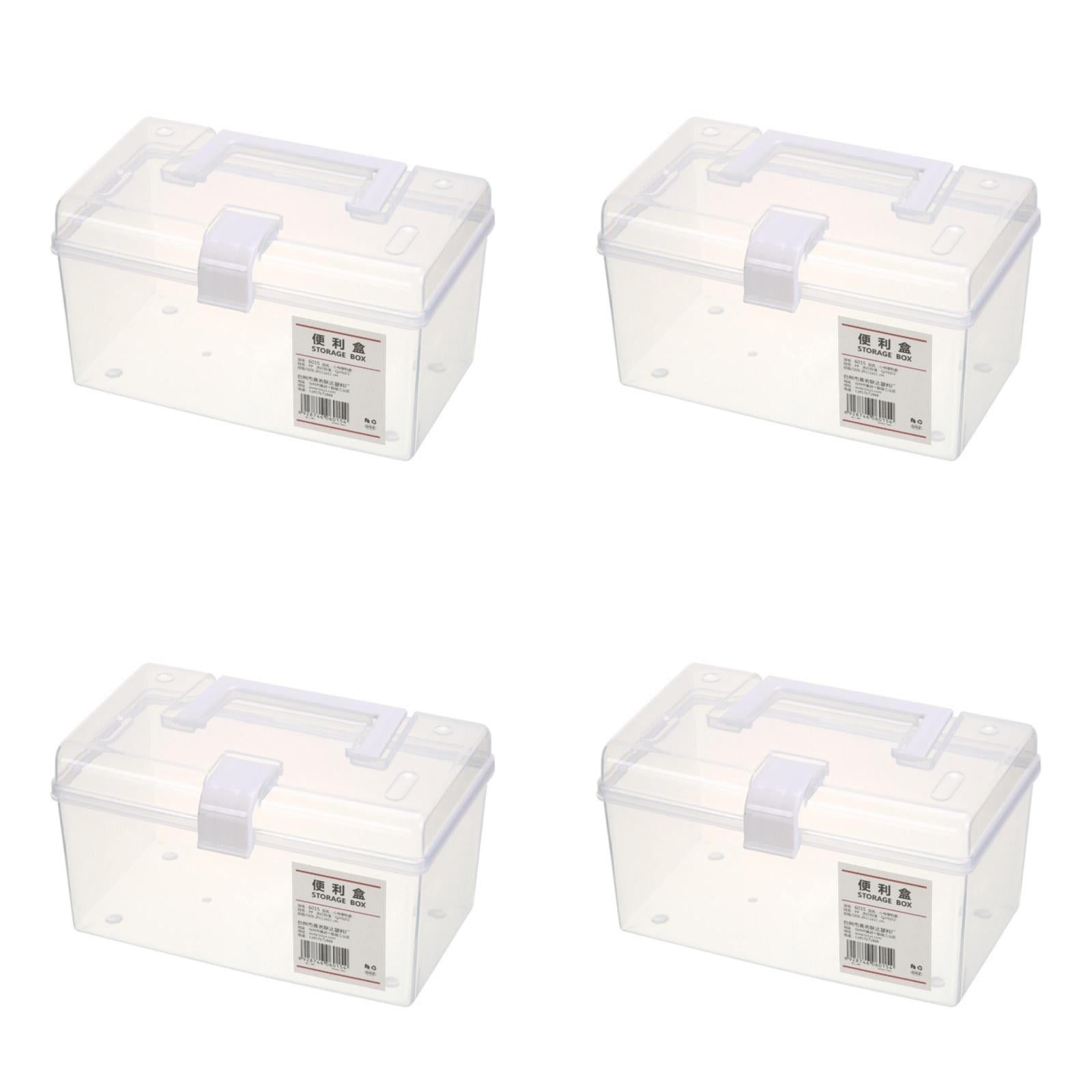 witspace Portable Clear Plastic Storage Container Box, Storage Bins with Latching Lids, Clear Storage Box with handle Stackable Storage Containers for Organizing Crafts, Tools (7.67*4.33*4.52 Inches)