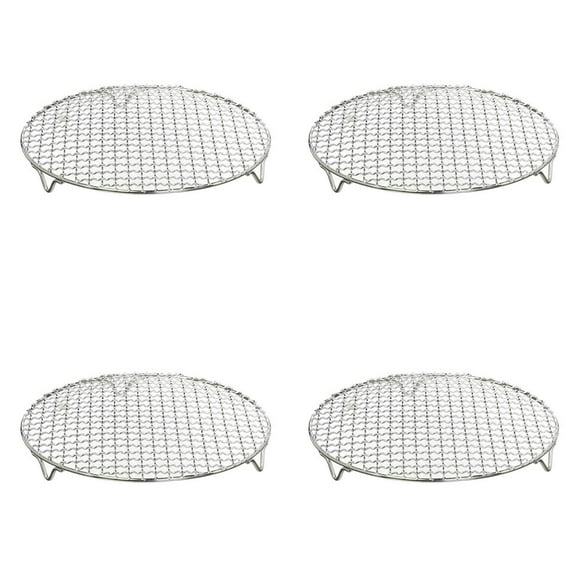 witspace Round Canning Rack Stainless Steel with Legs Dia Heavyweight Cross Wire Steaming Cooling Barbecue Rack/Carbon Baking Net/Grill/Pan Grate (19 cm)