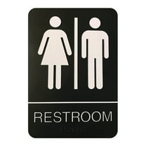 witspace Self-Stick Braille Unisex Restroom Signs for Woman and Man or Bathroom door Signs with Double Sided Tape for Office or Business Bathroom and Toilet Door or Wall Decor