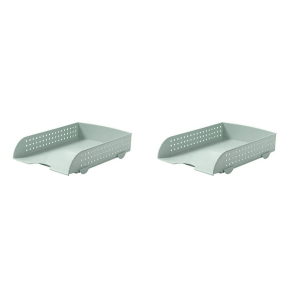 witspace Stackable Paper Trays Rectangular Plastic Desk Tray Holder Desktop Document File Paper Organizer Plastic Storage Letter Tray for Office Classroom