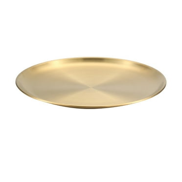 witspace Stainless Steel Gold Plates Round Stainless Steel Plates Dinner Dishes Metal Plates Great for Picnic,Outdoor Camping Plate,Shatterproof, Dishwasher Safe (6 Size Options)