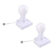 witspace Stick-Up Battery Operated Light Bulb, Battery Powered Wireless LED Closet Light Bulb, Self Adhesive Wall Mounted Light Fixture with Pull Chain for Cabinet Bedroom Living Room Kitchen 2Pcs