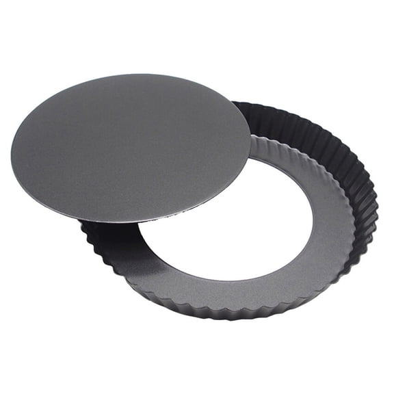 witspace Tart Pan Pie Pan Non-Stick 9.5 inch Round with Removable Bottom Sturdy Carbon Steel Quiche Mold with Fluted Edges for Oven Baking - Quick Release and Easy Clean