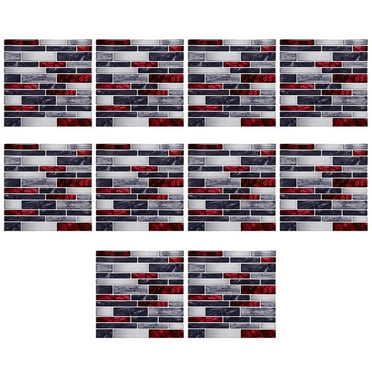 witspace Tile 10 Sheets Peel and Stick Tile Backsplash - Self Adhesive Vinyl 3D Wall Tiles Stone Design Premium Tile Sticker Stick on Backsplash for Kitchen, Bathroom, Laundry (3.9''x3.9'')