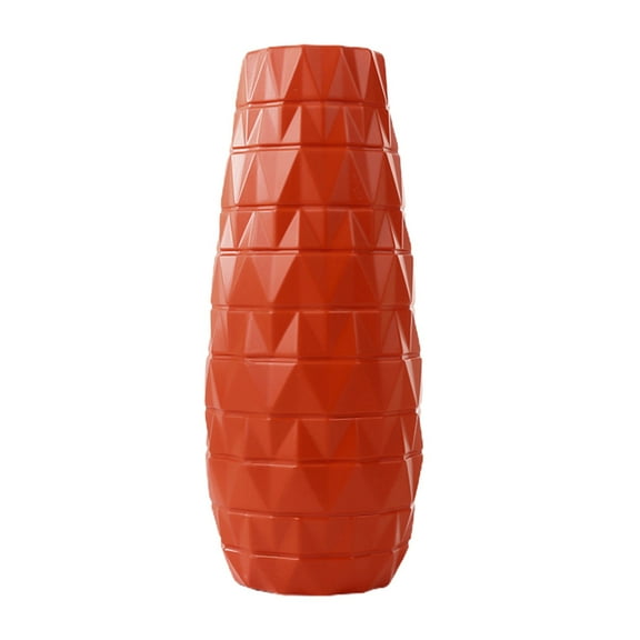 witspace Vases Large Floor Vase, Orange Plastic Vase,Decorative Tall Flower Holder for Living Room, Home D茅cor Dried Flower Arrangement Ideal Gift