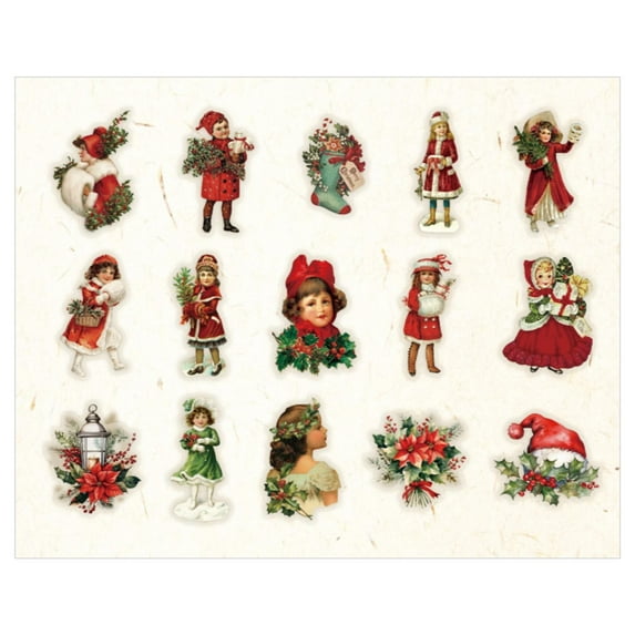 witspace Vintage Christmas Decoupage Paper, Retro Santa Claus Kids Paper Decorative Decoupage Supplies for Crafts Scrapbooking Christmas Pictures Cards