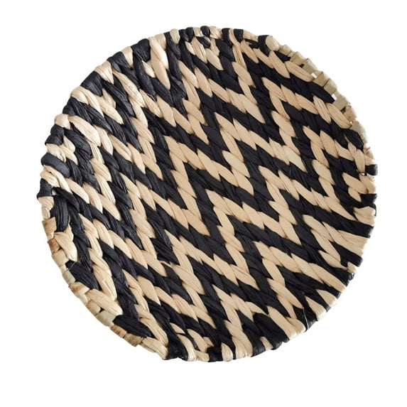 witspace Wall Basket Decor Boho Wall Hanging Decor Rattan Wall Decor Flat Round Wicker Woven Tassels Tapestry Bamboo Wall Basket Serving Tray Art Handmade for Room Bedroom Living Room