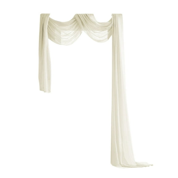 witspace Window Scarf Sheer Elegant Topper Long Window Solid Window Treatment Swags Drapes for Window Ceremony Wedding Canopy Bed Fall Decor, 54" x 216"